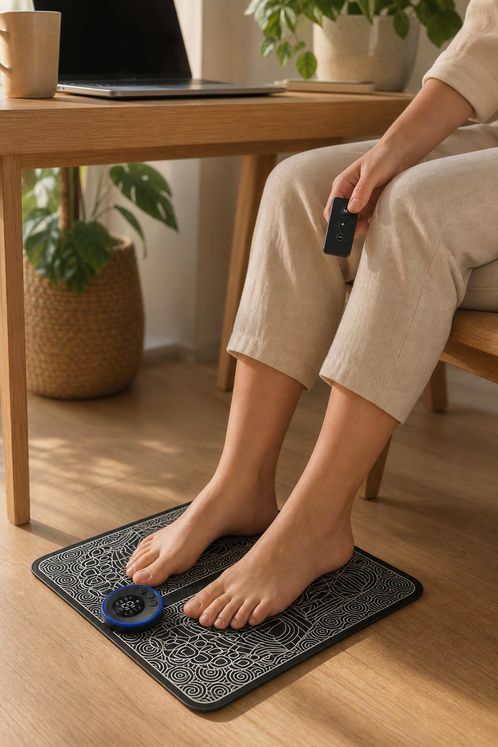 Using the Rydo foot mat under a desk